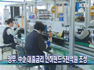 정부, 中企 대출금리 인하펀드 5천억원 조성