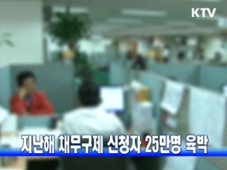 지난해 채무구제 신청자 25만명 육박