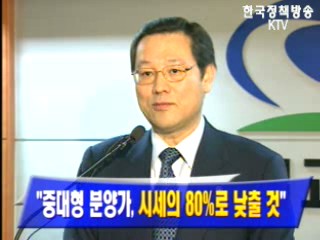 `중대형 분양가, 시세의 80%로 낮출 것`
