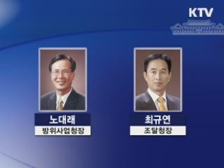 방사청장 노대래, 조달청장 최규연 내정