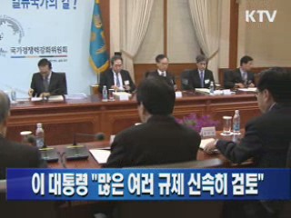 이 대통령 "많은 여러 규제 신속히 검토"