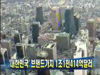 '대한민국' 브랜드 가치 1조1천414억달러
