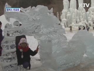 알프스마을 얼음분수축제 '북적'