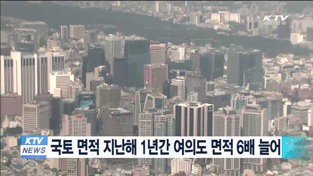 국토 면적 지난해 1년간 여의도 면적 6배 늘어
