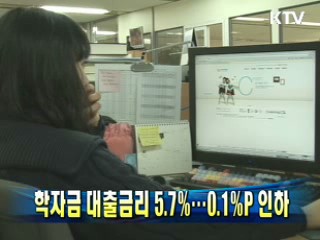 학자금 대출금리 5.7%…0.1%P 인하