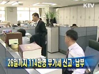 26일까지 114만명 부가세 신고·납부