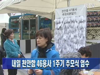 내일 천안함 46용사 1주기 추모식 엄수