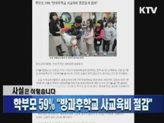 학부모 59% "방과후학교 사교육비 절감"