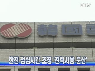 한전 점심시간 조정 '전력사용 분산'