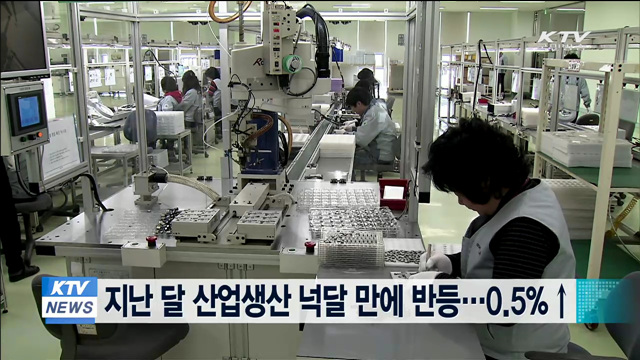 지난 달 산업생산 넉달 만에 반등…0.5%↑