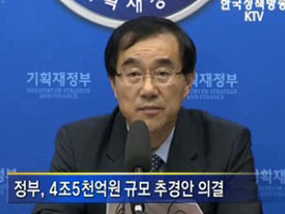 정부, 4조 5천억원 규모 추경안 의결