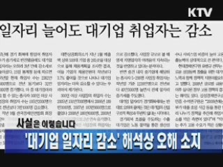 '대기업 일자리 감소' 해석상 오해 소지