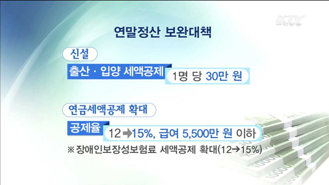 연말정산 보완대책…541만명 평균 8만원씩 경감