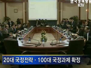 20대 국정전략, 100대 국정과제 확정