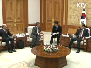 이 대통령, 국제상공회의소 회장단 접견