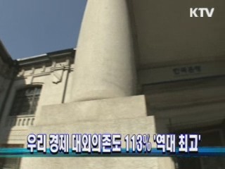 우리 경제 대외의존도 113% '역대 최고'