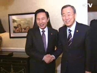 이 대통령, 반기문 UN 사무총장 접견