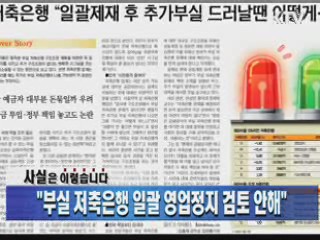 "부실 저축은행 일괄 영업정지 검토 안해"