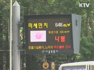 황사 전국 확대···중부권 짙은 황사