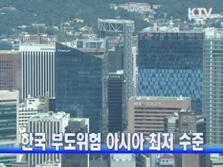 한국 부도위험 아시아 최저 수준