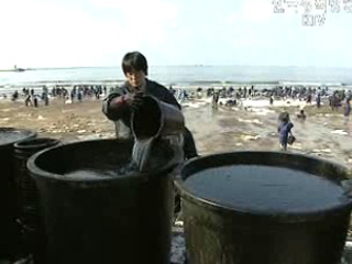 기름유출사고 피해보상 촉구