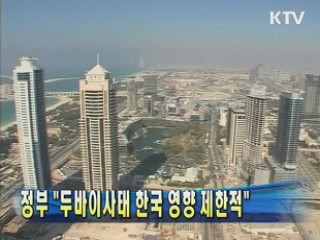 정부 "두바이사태 한국 영향 제한적"