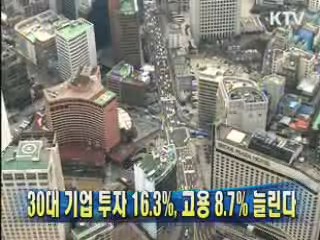 30대 기업 투자 16.3%, 고용 8.7% 늘린다