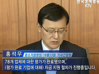 中企 유동성 지원 다음달 완료