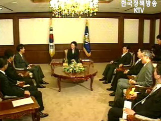 한명숙 총리, 오세훈 서울시장과 환담