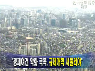 경제여건 악화 극복, 규제개혁 서둘러야