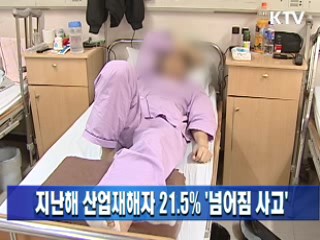 지난해 산업재해자 21.5% '넘어짐 사고'