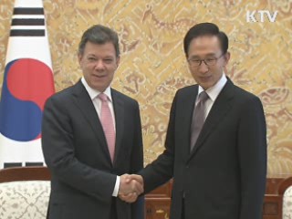 이 대통령, 한·콜롬비아 수교 50주년 축전 교환