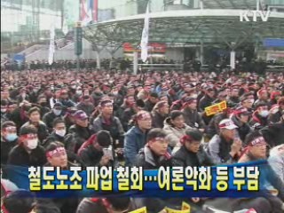 철도노조 파업 철회…여론악화 등 부담