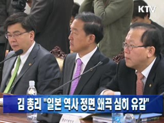 김 총리 "일본 역사 정면 왜곡 심히 유감"