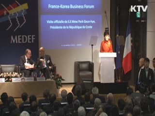 박 대통령 20분간 프랑스어 연설···'문화외교'