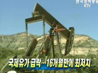 국제유가 급락…16개월만에 최저치