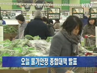 오늘 물가안정 종합대책 발표