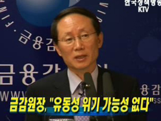 금감원장, 유동성 위기 가능성 없다