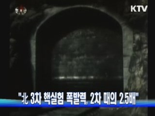 "北 3차 핵실험 폭발력, 2차 때의 2.5배"