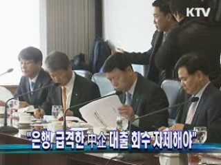 "은행, 급격한 中企 대출 회수 자제해야"