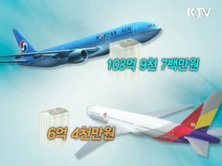 대형항공사 불공정행위 110억원 과징금