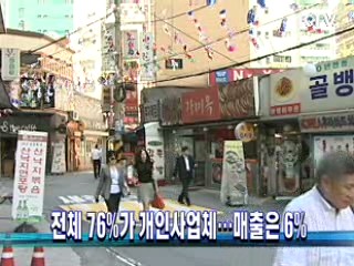 전체 76%가 개인사업체···매출은 6%