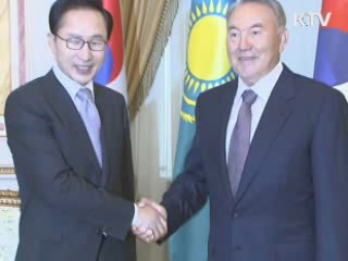 이 대통령, 마지막 순방지 카자흐스탄 도착