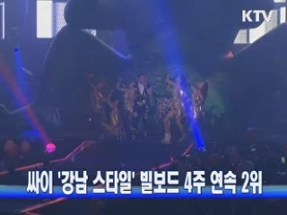 싸이 '강남 스타일' 빌보드 4주 연속 2위