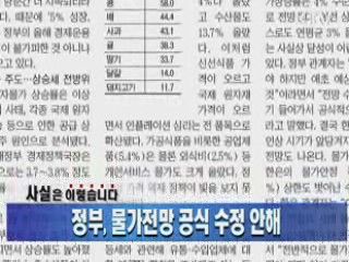 정부, 물가전망 공식 수정 안해