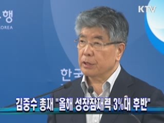 김중수 총재 "올해 성장잠재력 3%대 후반"