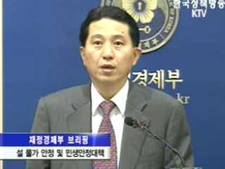 재정경제부 브리핑 <br>- 설 물가대책 당정협의 결과