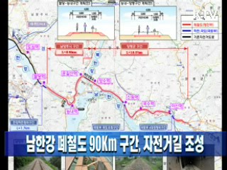 남한강 폐철도 90Km 구간, 자전거길 조성