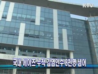 국내 에이즈 누적 감염인수 8천명 넘어