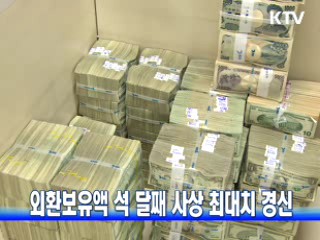 외환보유액 석 달째 사상 최대치 경신